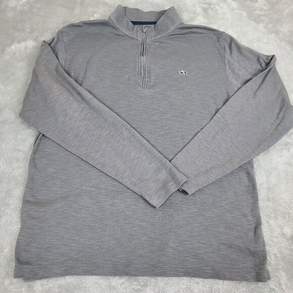 Men's Fish Hippie Quarter Zip Gray Performance Golf‎ Size X-Large Cotton Modal - Picture 1 of 9